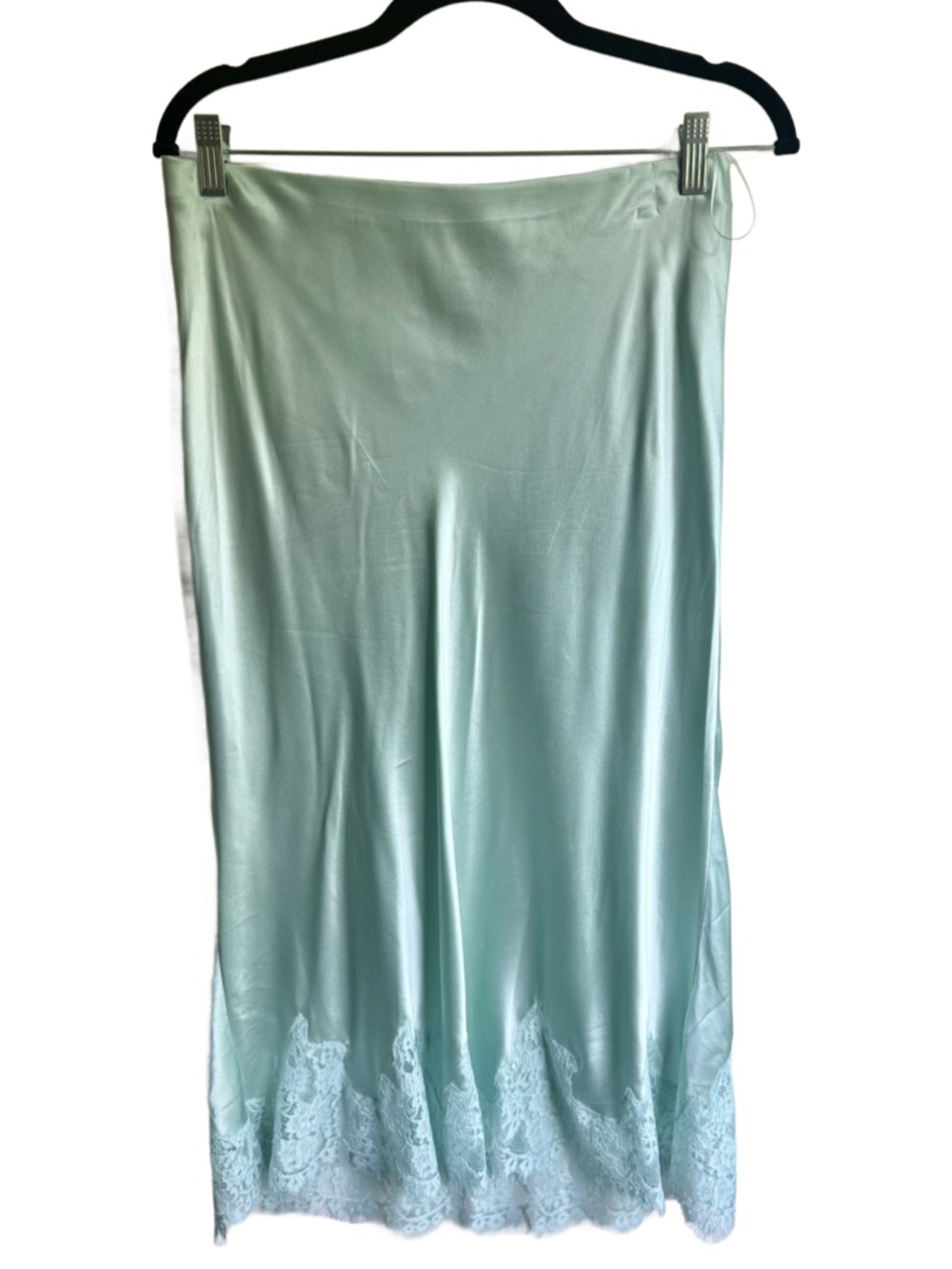 Reformation Carolina Silk Slip Skirt in Sea Glass
